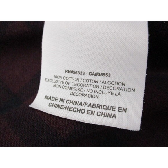 Nike Shirt Men Small Red Blue Flannel Plaid Cotton Skater Casual Button Up - Picture 5 of 10